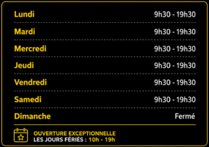 horaires d'ouvertures street univers